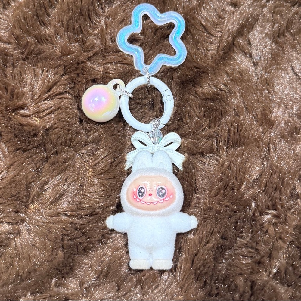 Labubu Monster Plush Keychain Charm - Blue Monster Bag Charm
